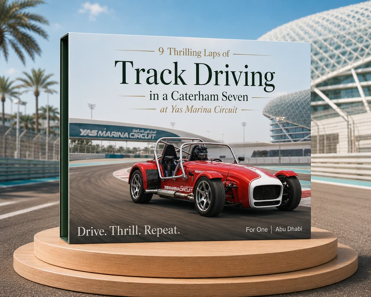 9 Thrilling Laps of Track Driving Gift Box in a Caterham Seven at Yas Marina Circuit