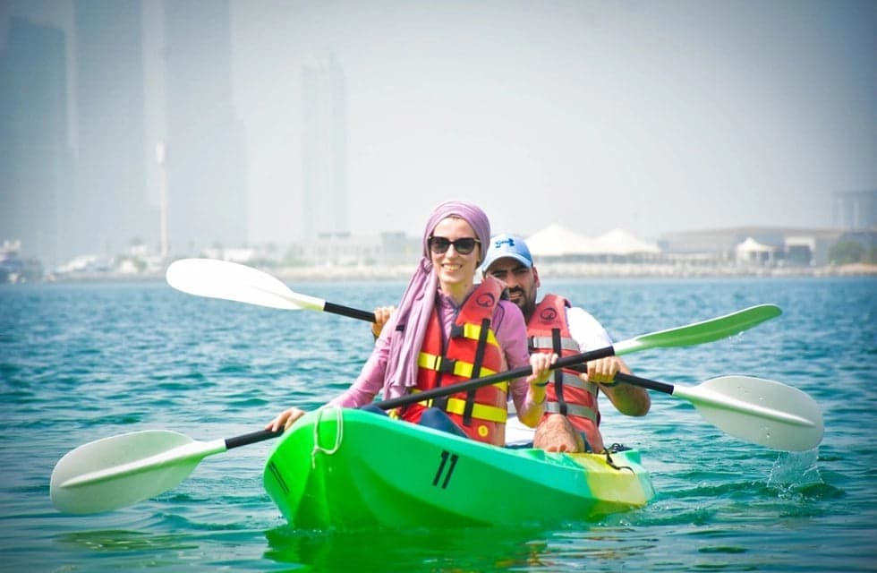Exciting One-Hour Three-Seater Kayak Rental at Palm Jumeirah