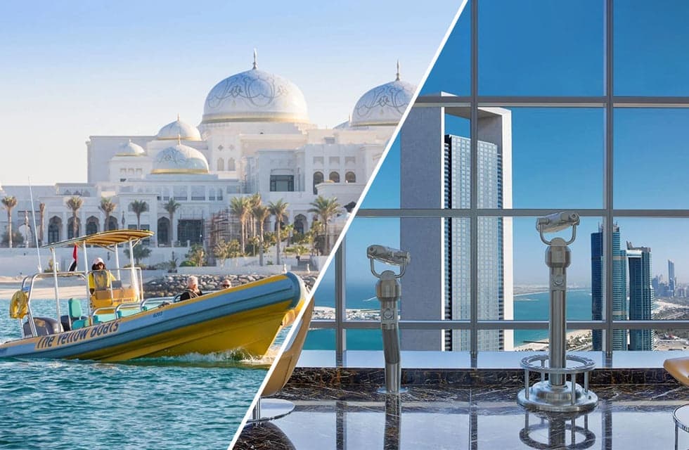 Yellow Boats Abu Dhabi Tour & The Observation Deck at 300 for Two
