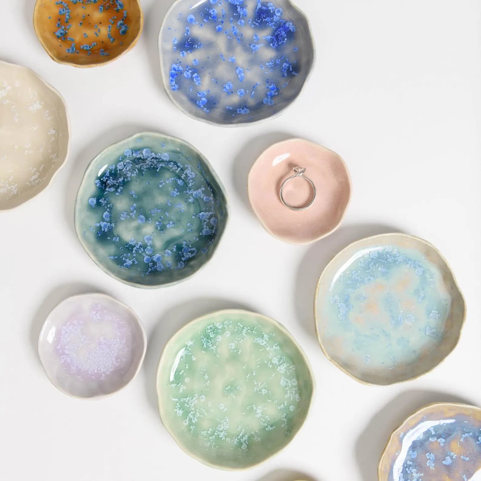 Glazed Trinket Dish Set