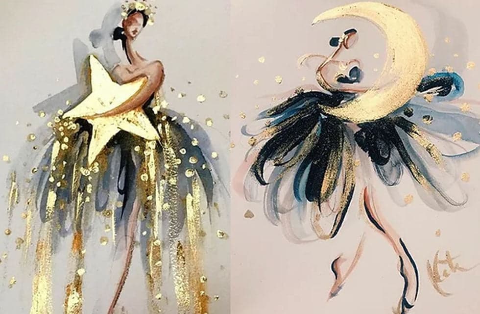 Acrylic Art with Texture Paste or Gold Leaf at Art Therapy Studio
