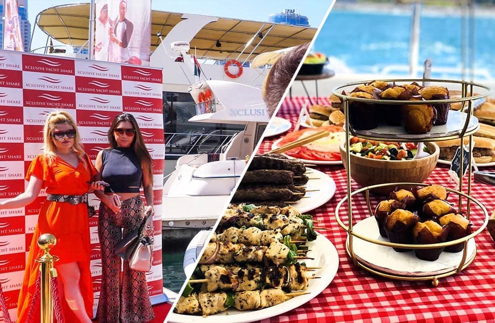 Sunset 2-Hour Yacht Tour in Dubai Marina with Live BBQ for One