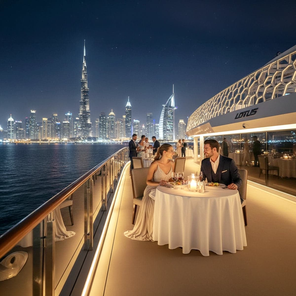 Exclusive Luxury Lotus Megayacht Dinner Cruise with Drinks for One
