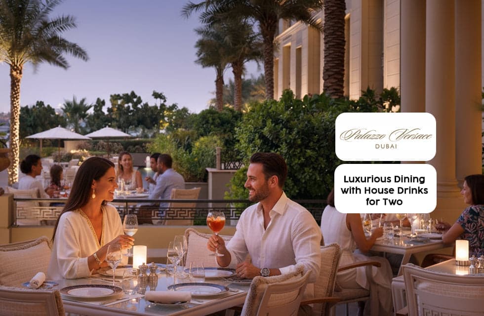 Luxurious Dining at Palazzo Versace Dubai with House Drinks for Two