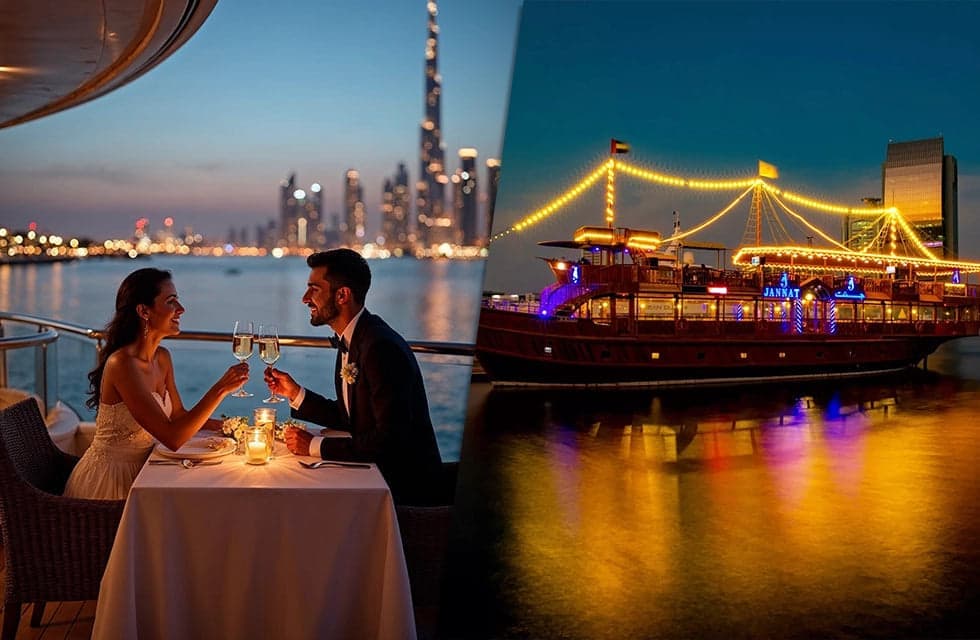Luxury & Serene Dubai Canal Cruise for Two with Dinner