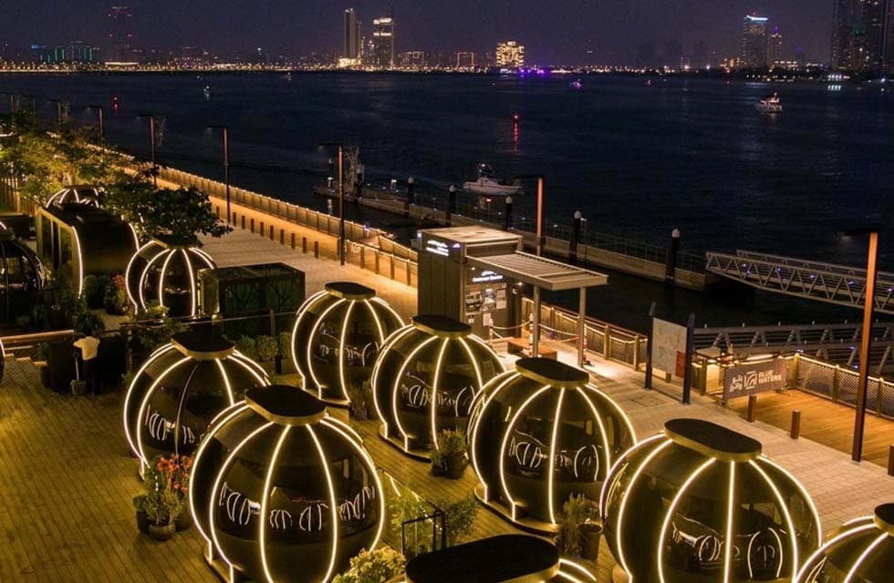 The PODS @ BlueWater Island: Romantic Lunch or Dinner & Relaxing Couples Massage at Luxury Spa Venues