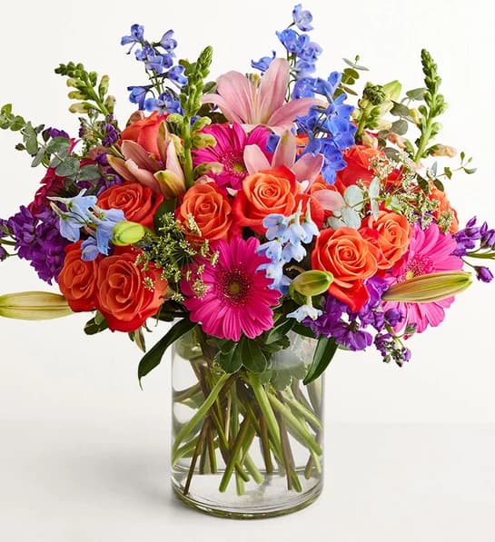 Gerbera & Delphinium Vase