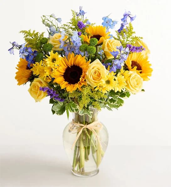 Sunflowers & Delphinium