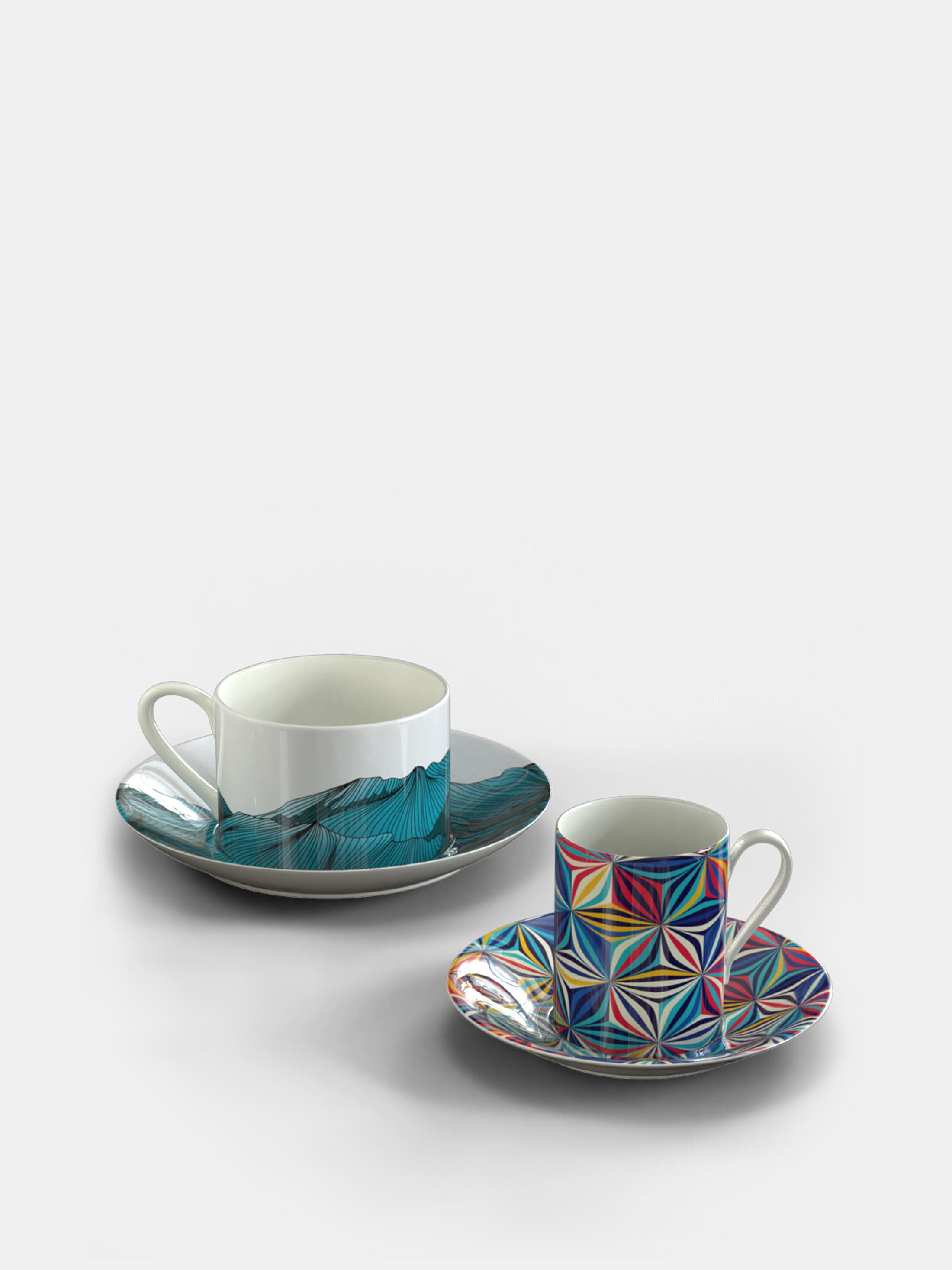 Painted Cup & Saucer Set