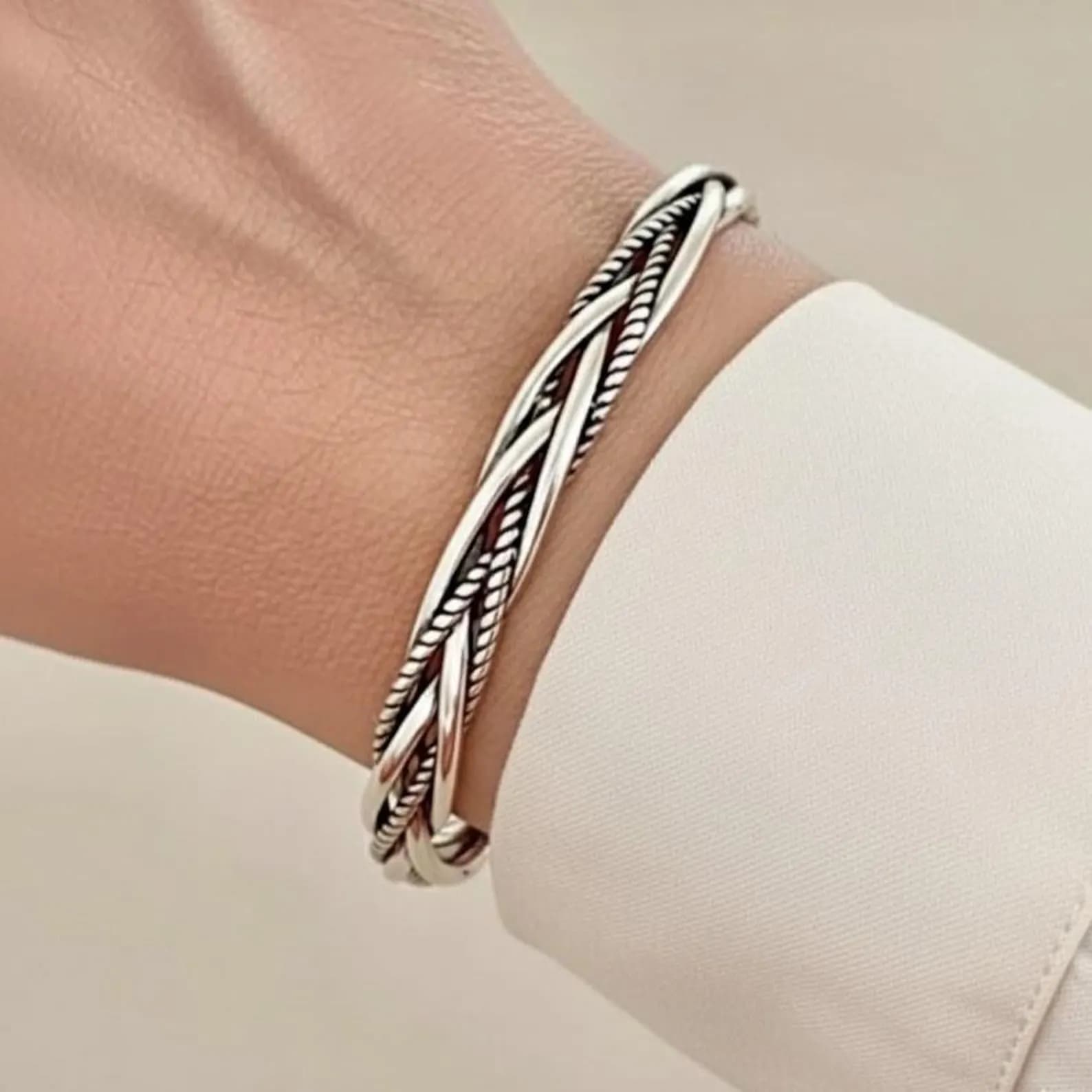 Braided Silver Cuff