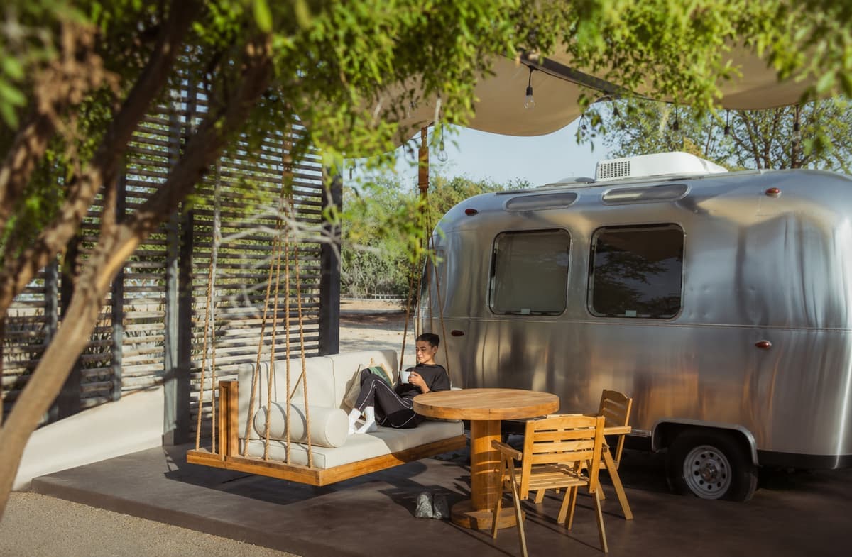 2 Nights for the Price of 1: Cozy Airstream Cabin Stay for Two at Bab Al Nojoum