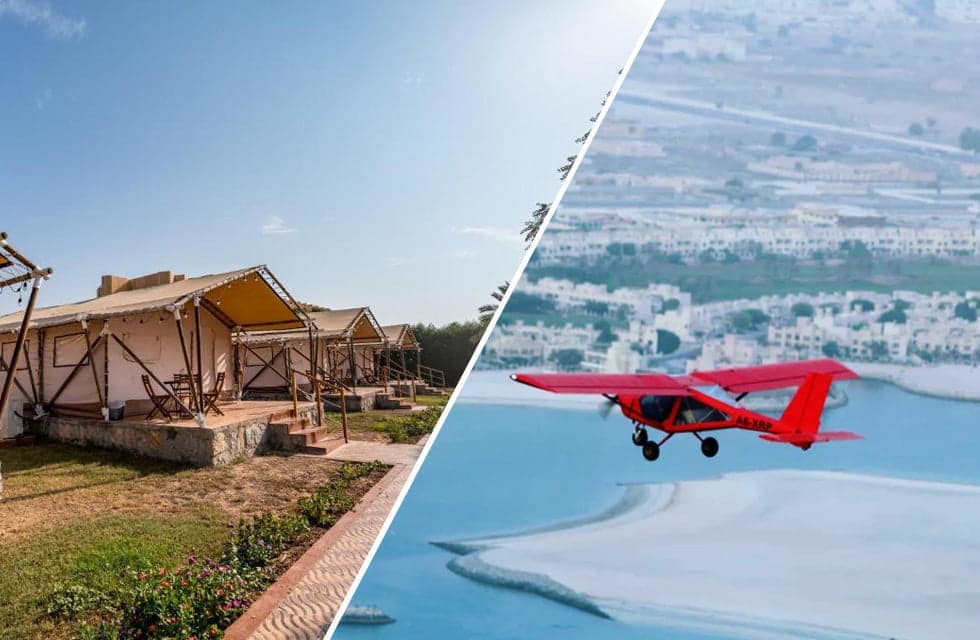 Longbeach Campground Stay with Meals and Sunset Aeroprakt Flight for Two