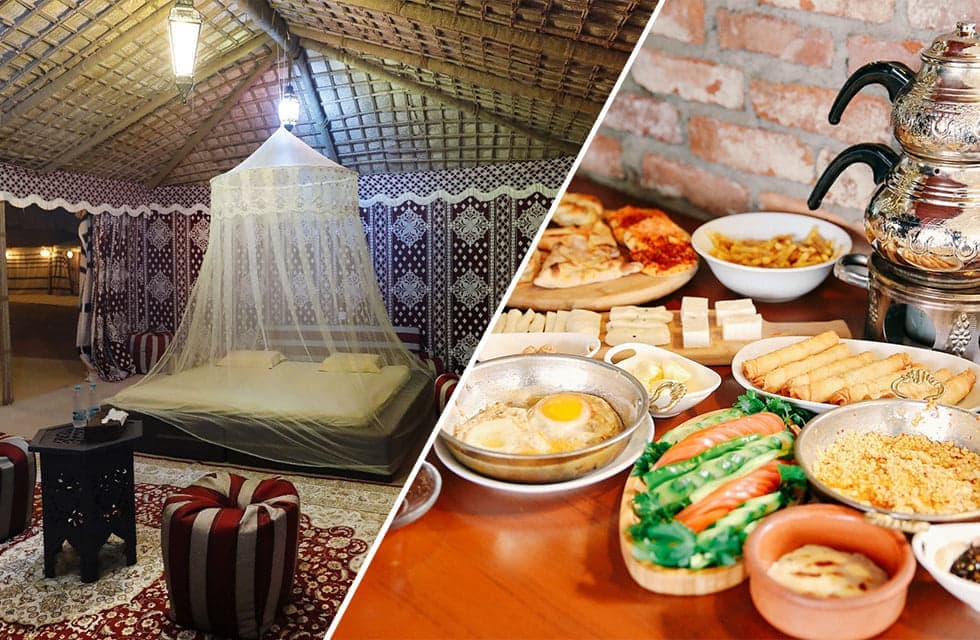One Night Desert Tent Stay with Safari, Dune Bashing, BBQ & Breakfast