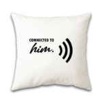 Connected to him white pillow