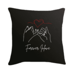 Forever in love black pillow