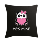 He is mine cute panbda balck pillow