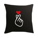 Valentines day black pillow