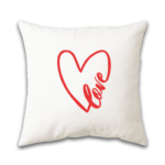 Love heart white pillow