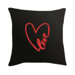 Love heart black pillow