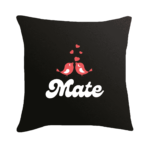 Mate and soul couple black pillow