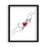 Valentines day hand design white frame