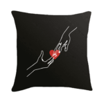 Couple hand Black Pillow